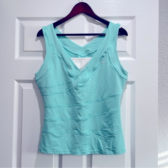 Nike Tops - Nike Dri-Fit Pastel Green White Tennis Top, size xlarge